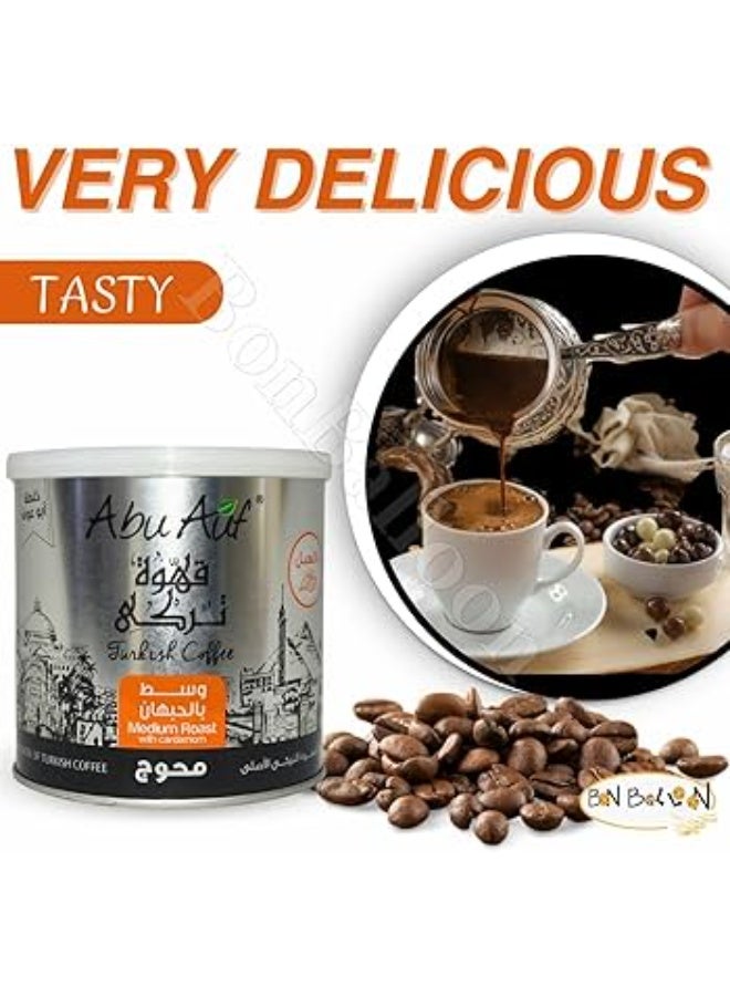 أبو عوف قهوة أبو عوف مطحونة عادية متوسطة 200 جرام – علبة مكونة من 12 - Image 1